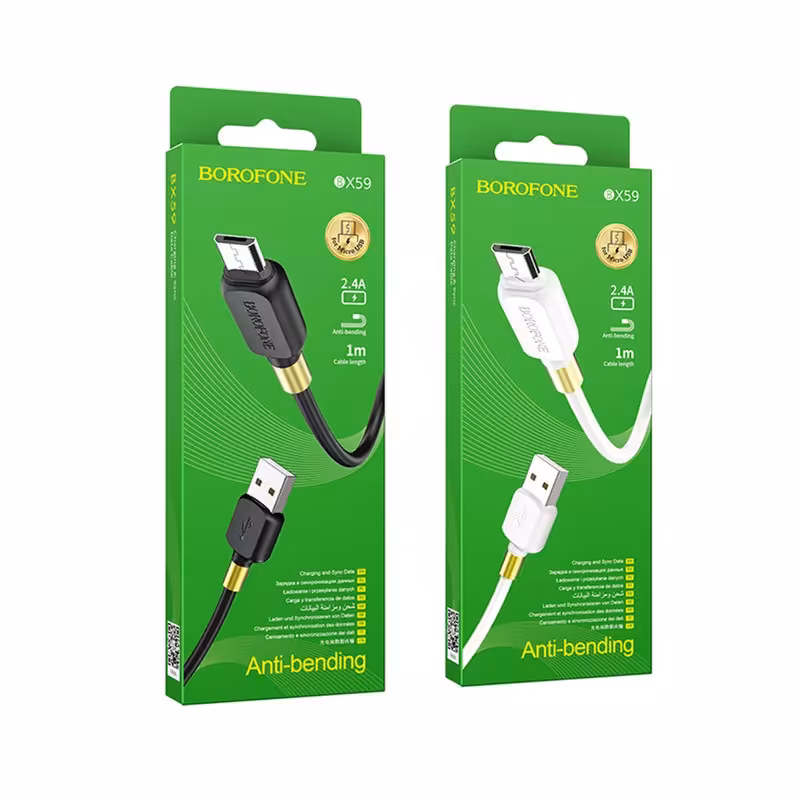 کابل شارژ میکرو بروفون مدل BX59.با گارانتی یکساله تعویض با نو پژواک