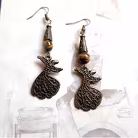 گوشواره سما، گوشواره دستساز ، گوشواره ،گوشواره سنتی ، گوشواره سنگ چشم ببر ، گوشواره سنگ ، سنگ چشم ببر ، سما ،گوشواره سنگ