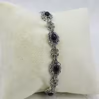 دستبند نقره زنانه سیاه قلم تایلندی سنگ اونیکس