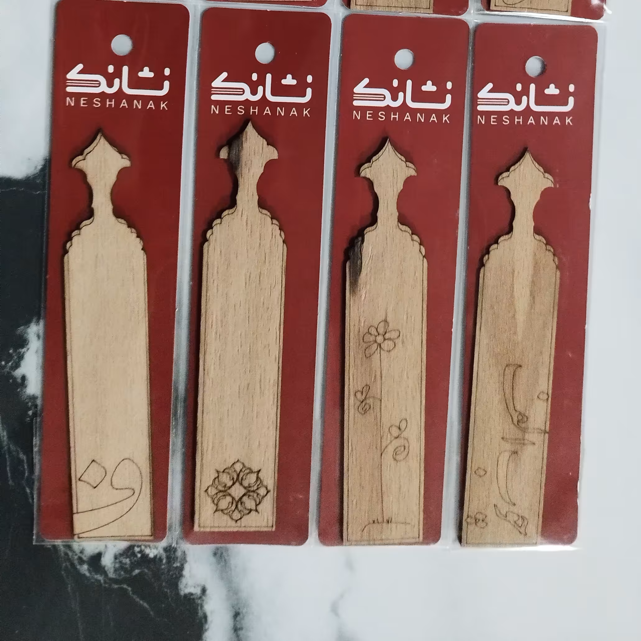 نشانک چوبی چوب الف طرح منتخب پک 10 عددی  