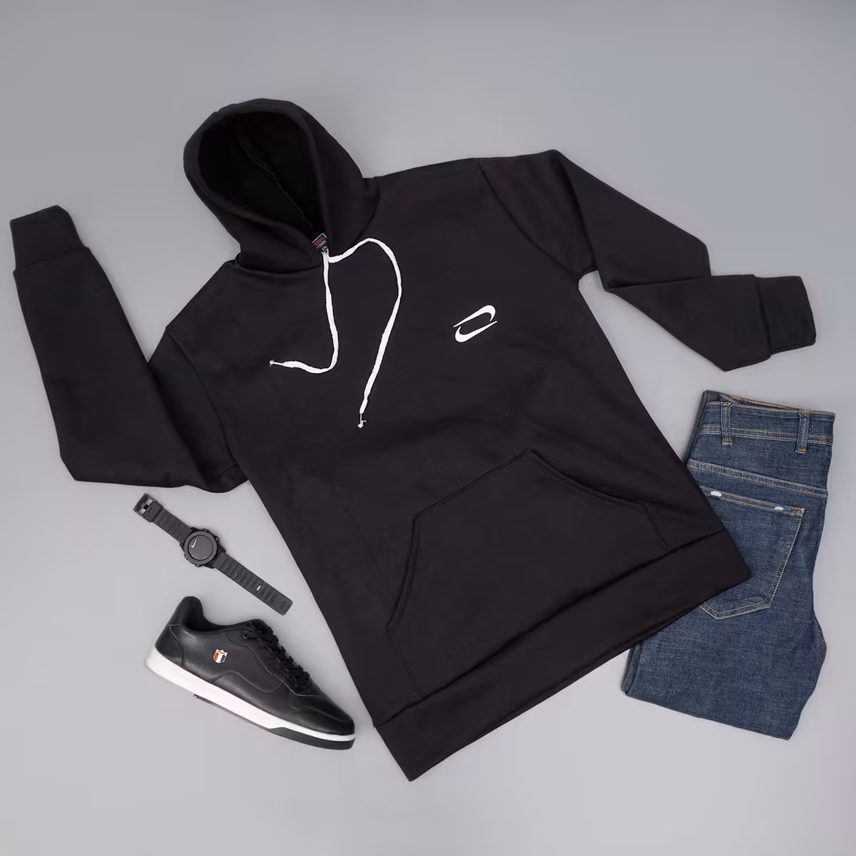 هودی مردانه نایک مشکی مدل Zanko