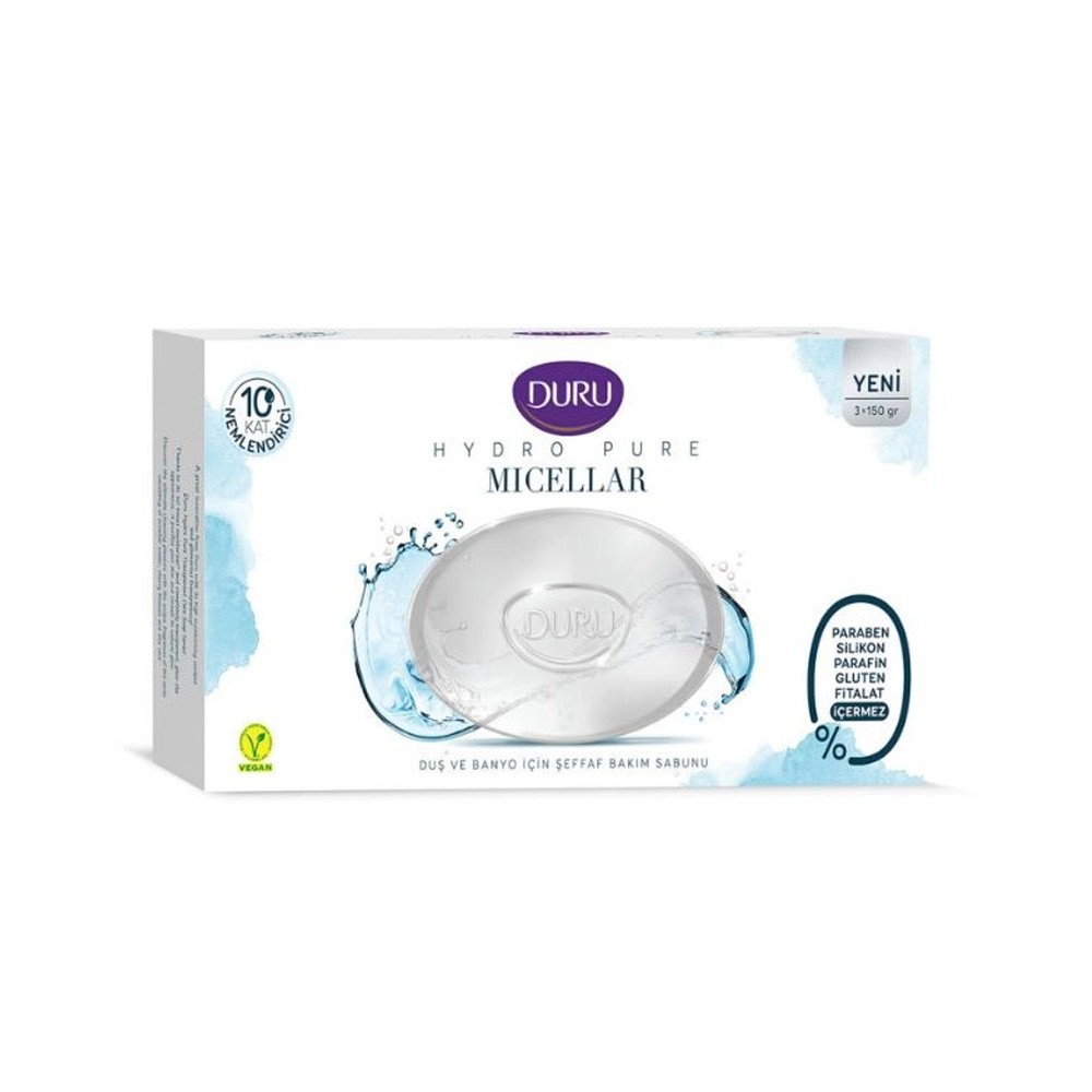 صابون حمام آبرسان دورو مدل Micellar بسته 3 عددی