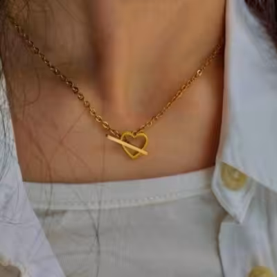 گردنبند استیل قفل تی