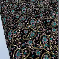 پارچه مخمل سوزندوزی تک رنگ پارچه حیات