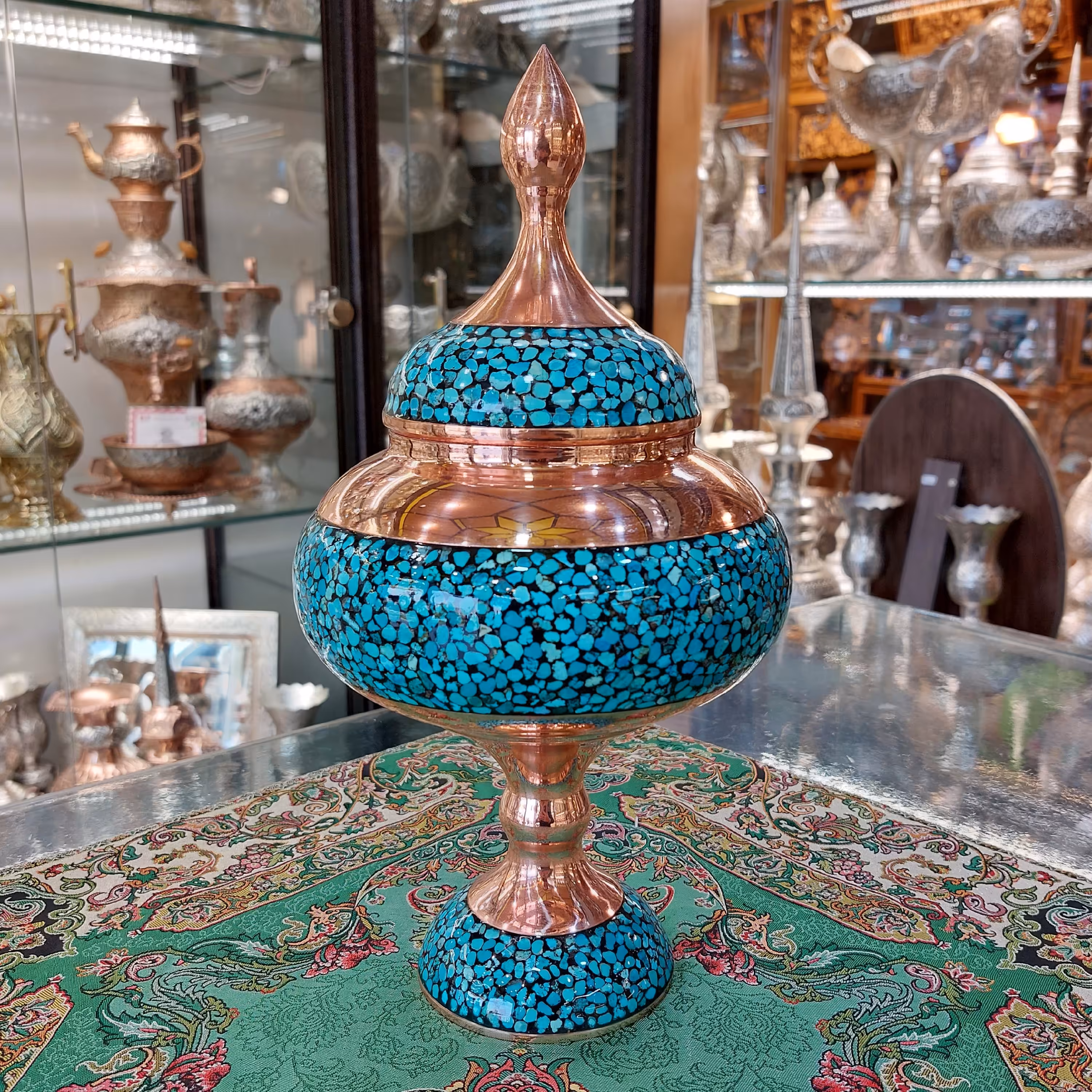 گزخوری مس و فیروزه با ارتفاع 30 سانتیمتر با ده سال گارانتی