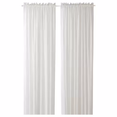 1 جفت پرده حریر ایکیا MUNKBOMAL سفید 145x300 سانتی متر