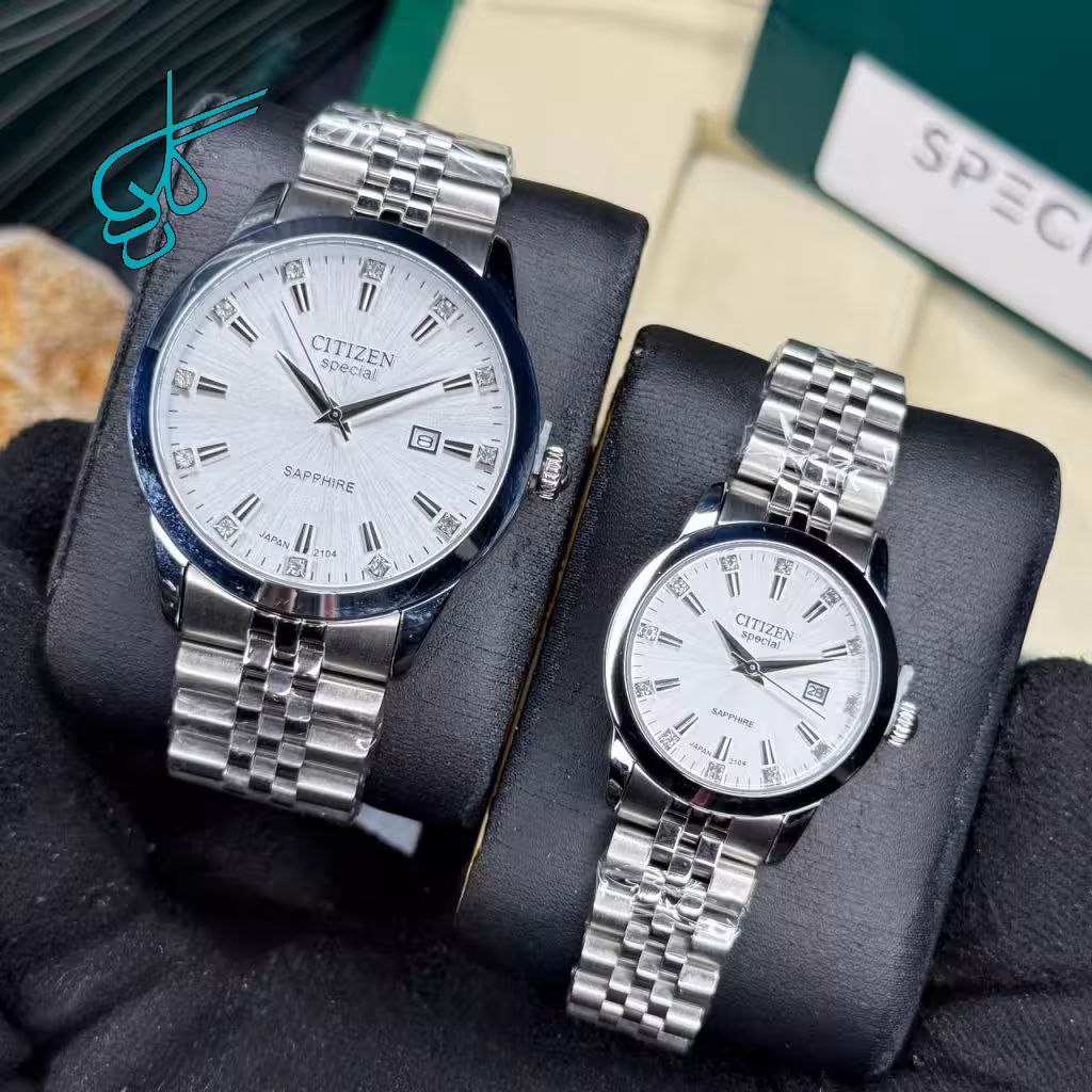 خرید ست ساعت زنانه و مردانه سیتیزن اسپشیال کلاسیک موتور ژاپن کیفیت عالی استیل 316 رنگ ثابت ضدحساسیت کد 2116881 - ردگل