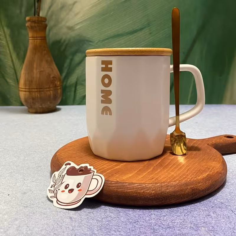 ماگ سرامیکی مدل در بامبو کد home رنگ سفید