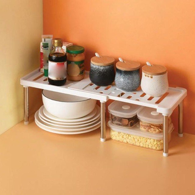 راف پایه فلزی کشویی چند منظوره یک عدد رنگ صورتی