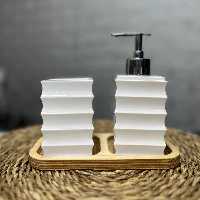 ست جامایع و جا مسواک زیره چوبی سها