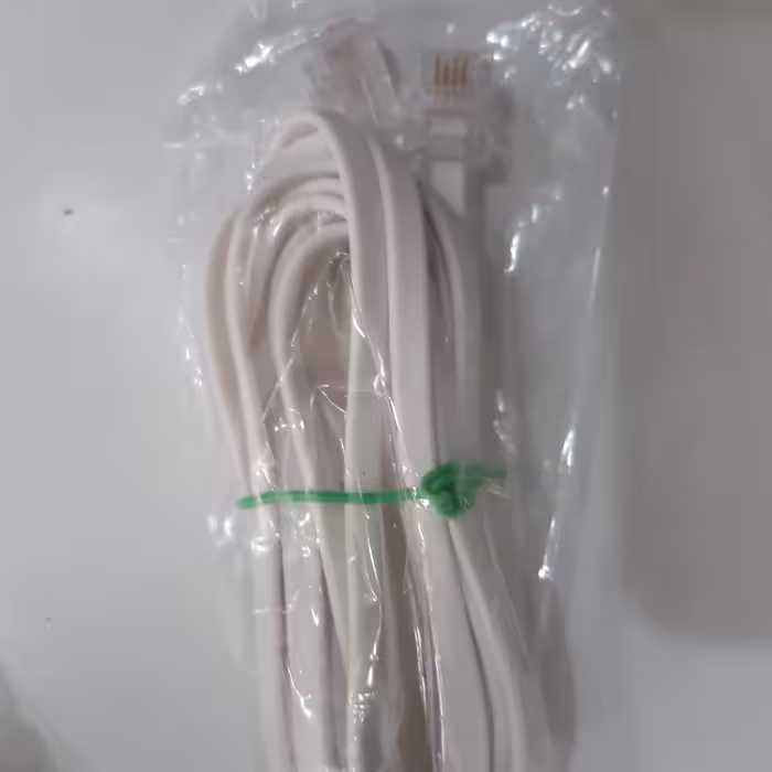 کابل تلفن 2 متری دو زوج رنگ سفید