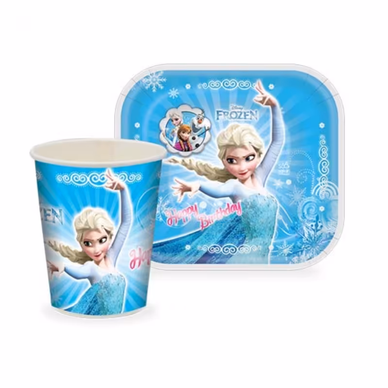 تم تولد بشقاب لیوان السا و آنا 