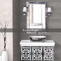 کابین روشویی  مدل کاوالی سفید نقره ای