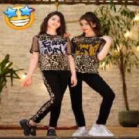 ست تیشرت و شلوار پلنگی