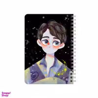 دفترچه یادداشت 80 برگ بامبیلیپ مدل چوبی طرح پسر چشم خرگوشی کد 2256897