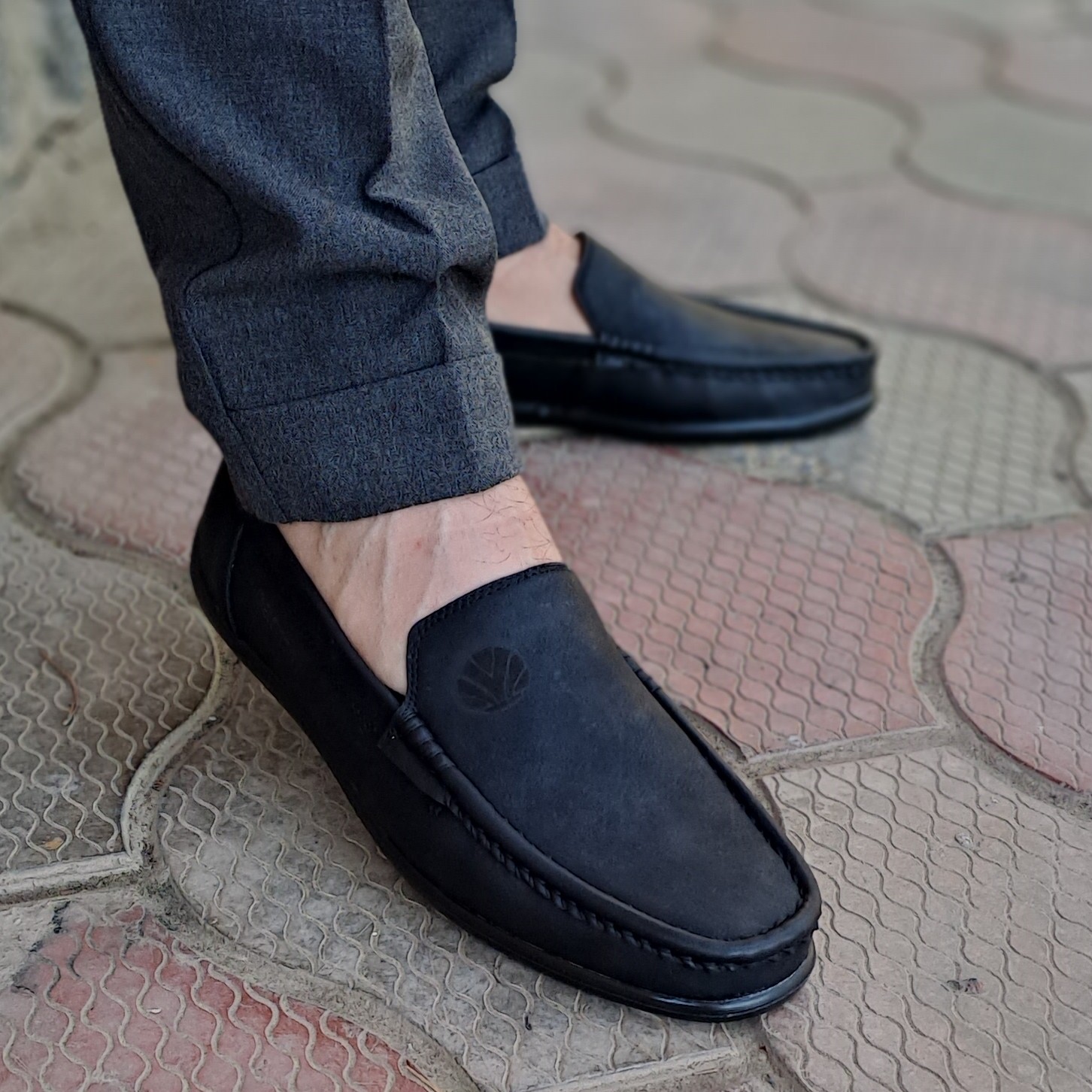 کالج چرم مردانه  رنگ مشکی کد 22580سایز 40 تا 44 