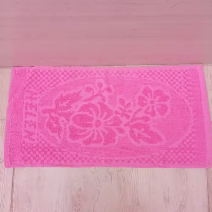 حوله دستی رنگ صورتی  (حوله دست و صورت )