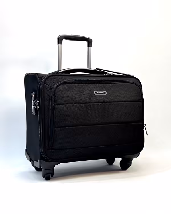 چمدان خلبانی کابین جنس برزنتی برند president مدل bp-6149-17 رنگ مشکی سایز 16 اینچ