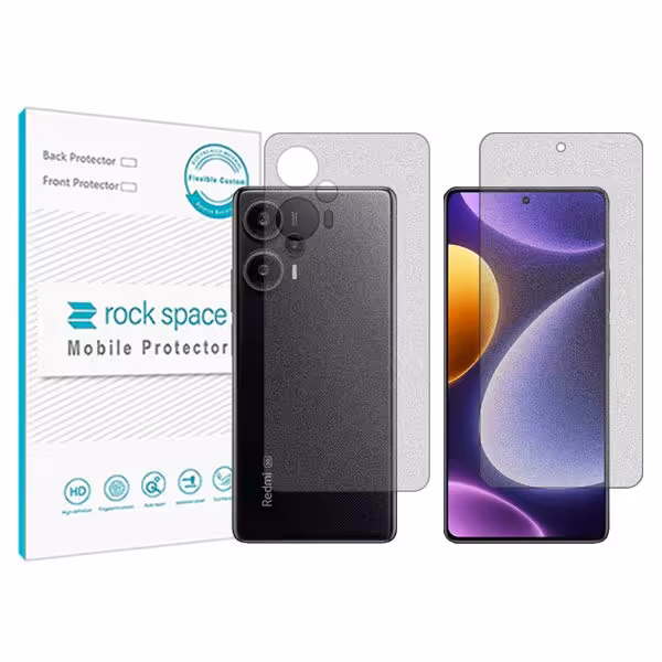 گلس صفحه نمایش و پشت گوشی شیائومی Redmi Note 12 Turbo مدل نانو هیدروژل گیمینگ برند راک اسپیس کدSS