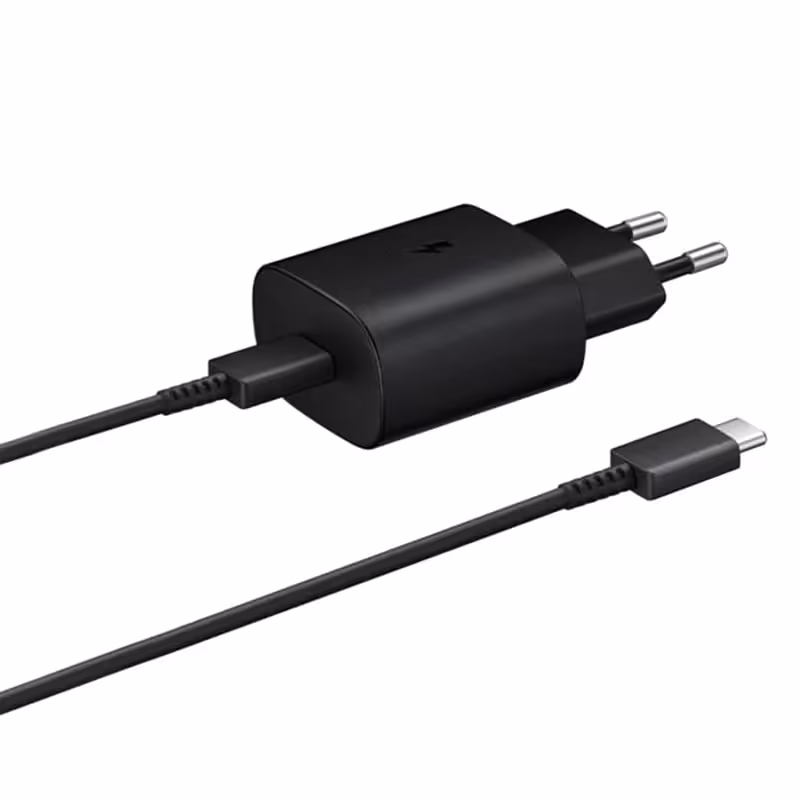 آداپتور شارژ سریع سامسونگ مدل 25 وات (شارژر 25 وات) با کابل USB Type-C - گوشی پلازا