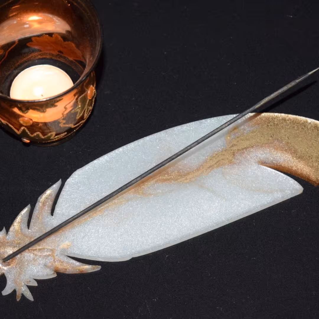 جاعودی زیبا رزینی پر سیمرغ مناسب دکورهای خاص یلدایی