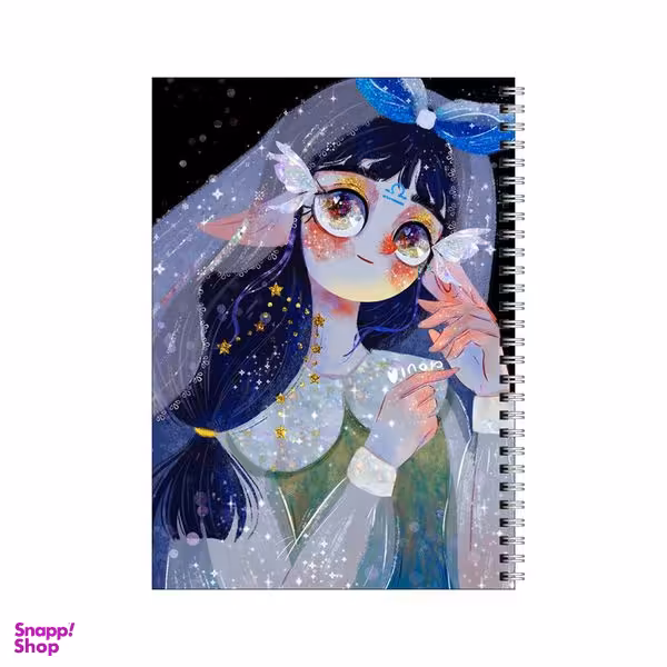 دفتر مشق 100 برگ بامبیلیپ طرح دختر چشم پروانه ای کد 7142760