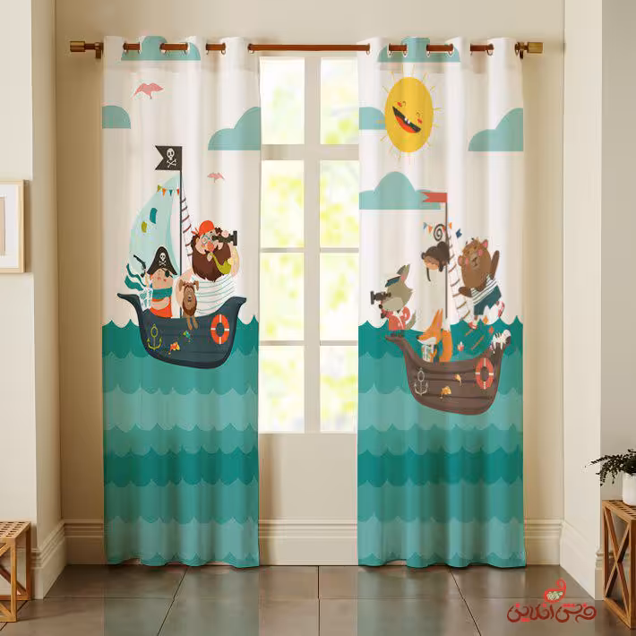پرده 2عددی کودک طرح دزدان دریایی کد 2618