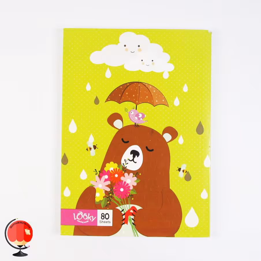 دفتر مشق 80 برگ طرح خرس لوکی