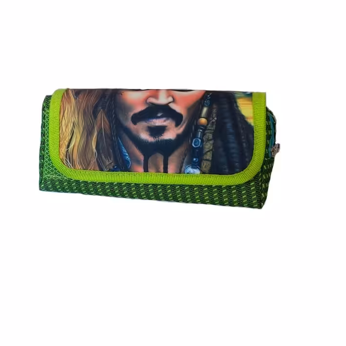 جامدادی دوزیپ پارچه ای چسبی  طرح جک اسپارو دزدان دریایی