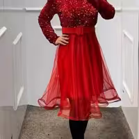 پیراهن شب زنانه مخمل مدل پولکی گلناز