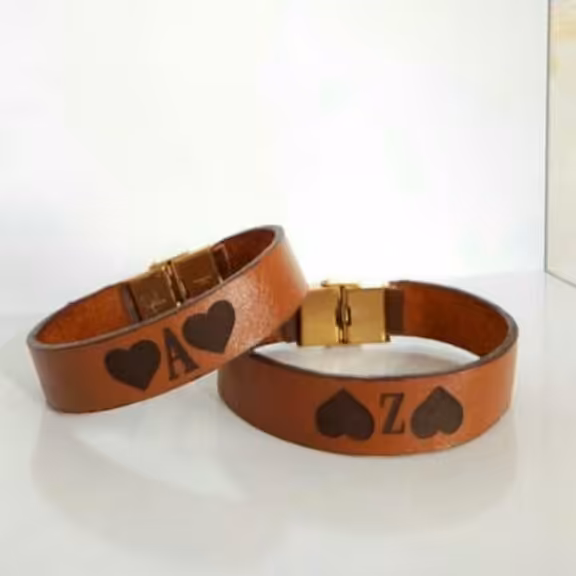 دست بند چرم طبیعی کد22