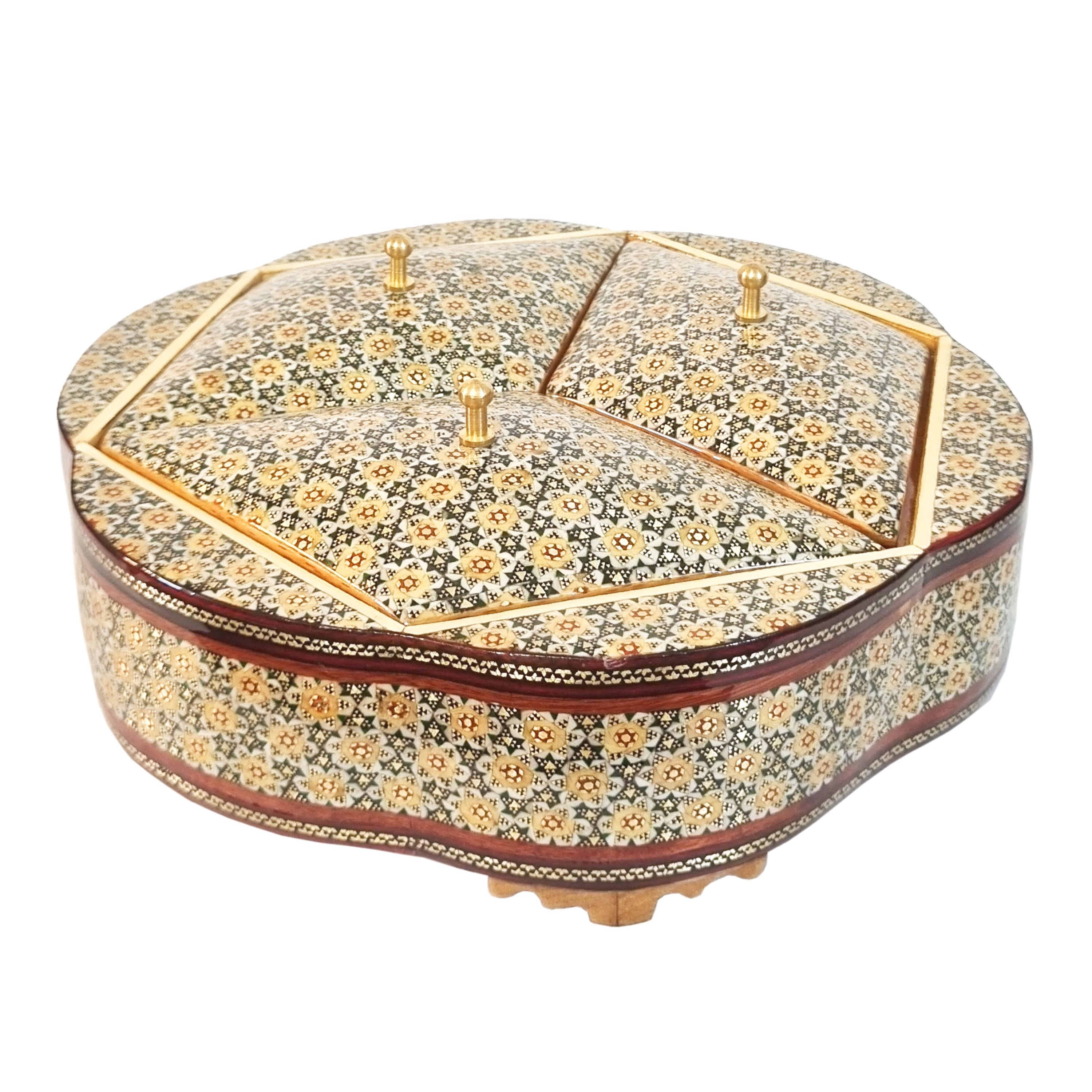 شکلات خوری خاتم کاری چوبی تمام تنه سه درب کد AHG984