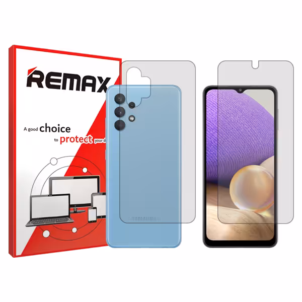 گلس صفحه نمایش و پشت گوشی سامسونگ Galaxy A32 5G مدل شفاف برند ریمکس کد SS