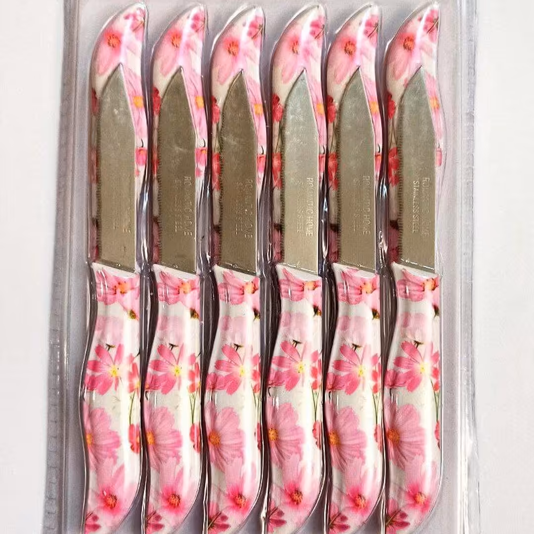 چاقو میوه خوری اره ای گلدار، رمانتیک. هوم