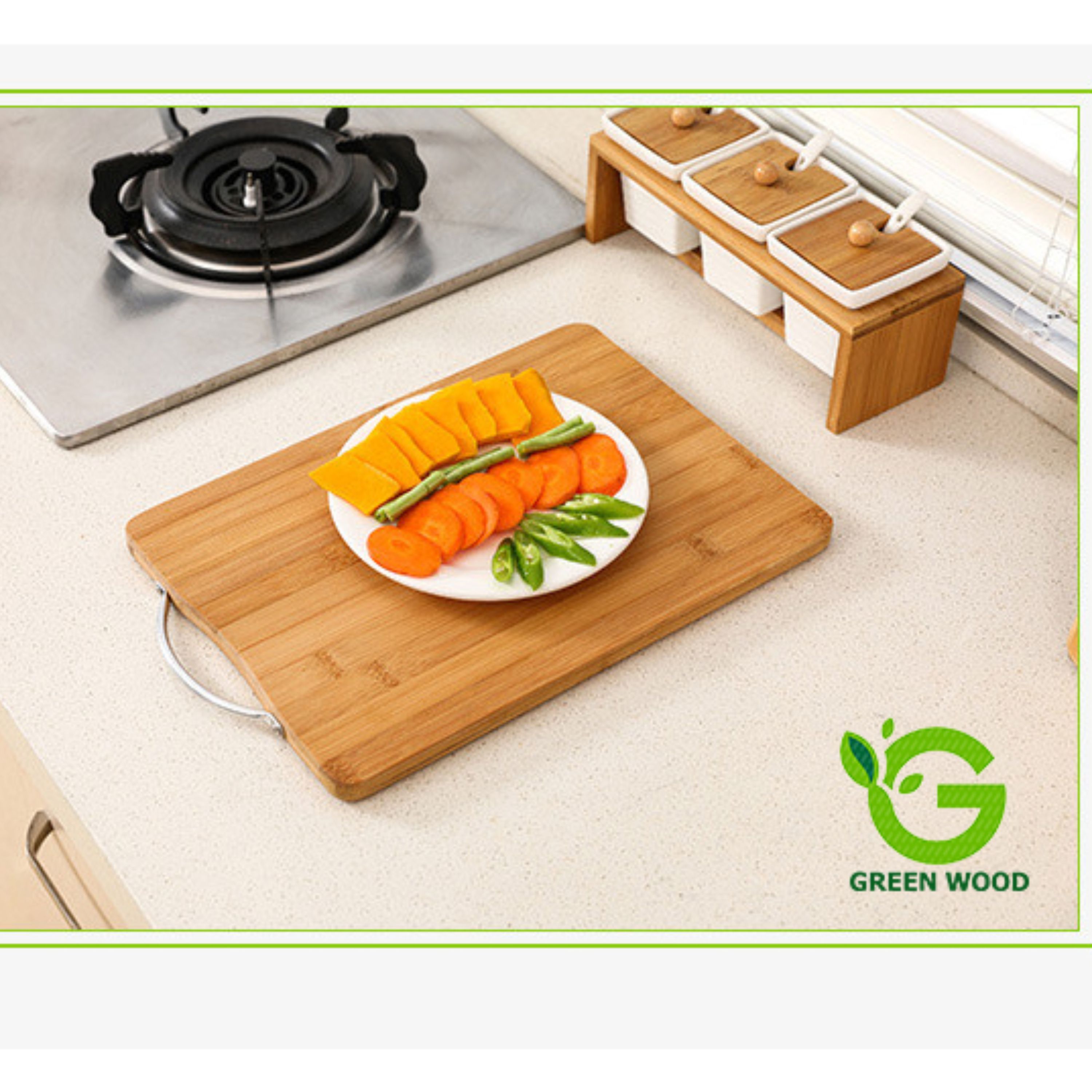 تخته برش گوشت چوبی بامبو مدل L32 کد Gw130601017