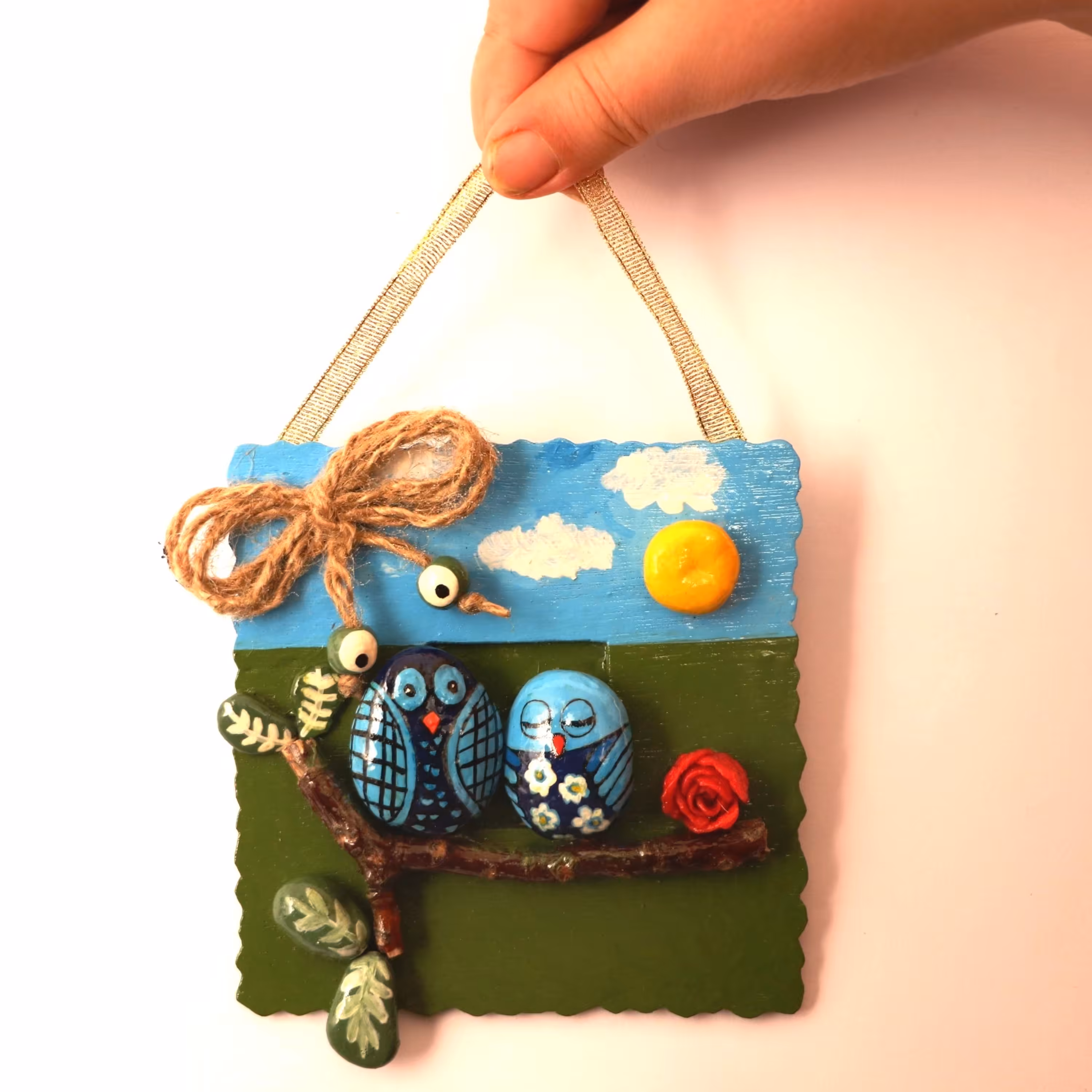 تابلو سنگی جغدهای عاشق