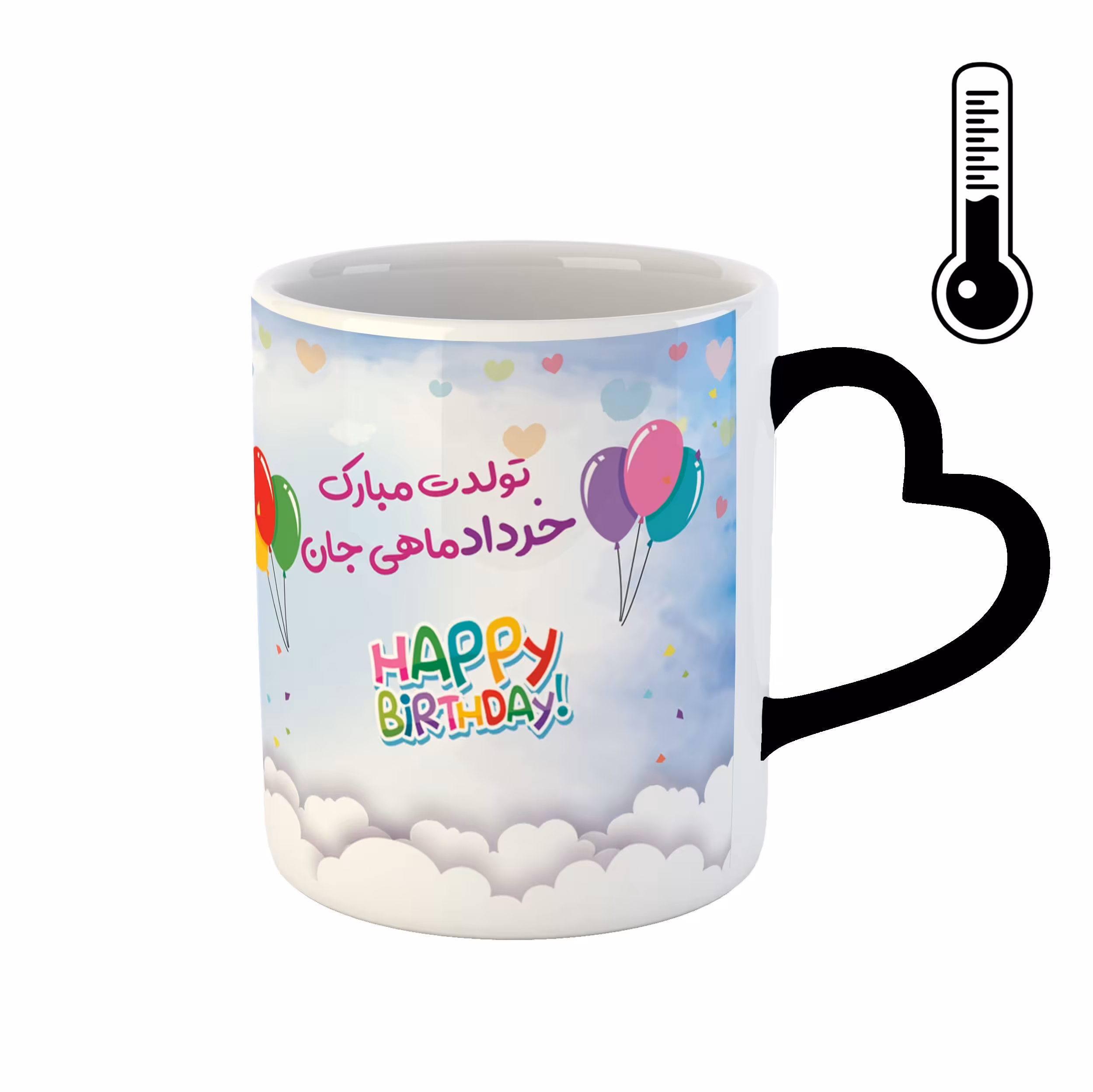 ماگ حرارتی دسته قلبی طرح خرداد کد 04