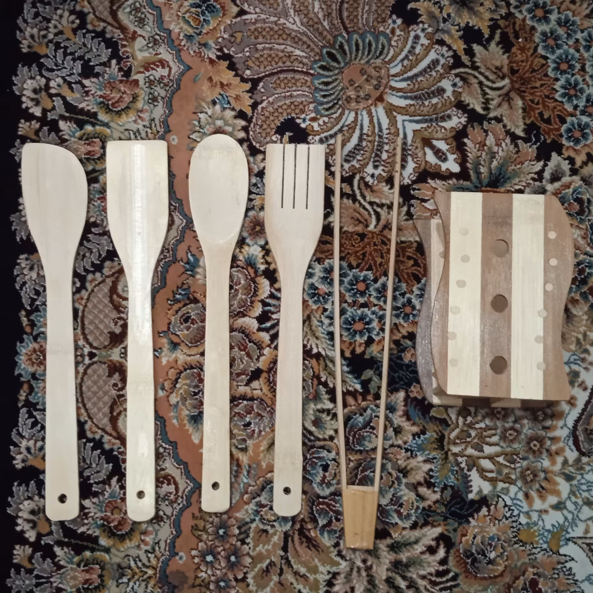 ست کفگیر  چوبی  با استند