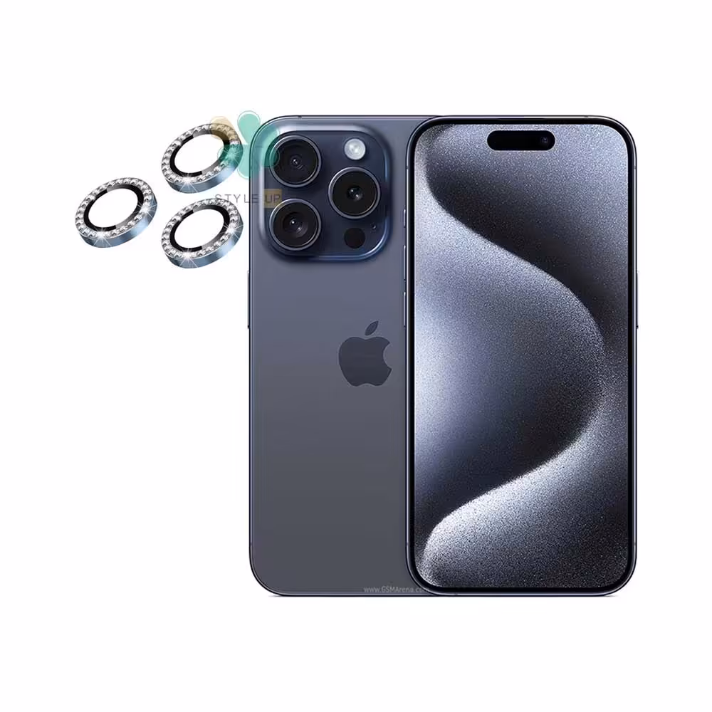 محافظ لنز گوشی نگین دار مناسب Apple iPhone 15 Pro