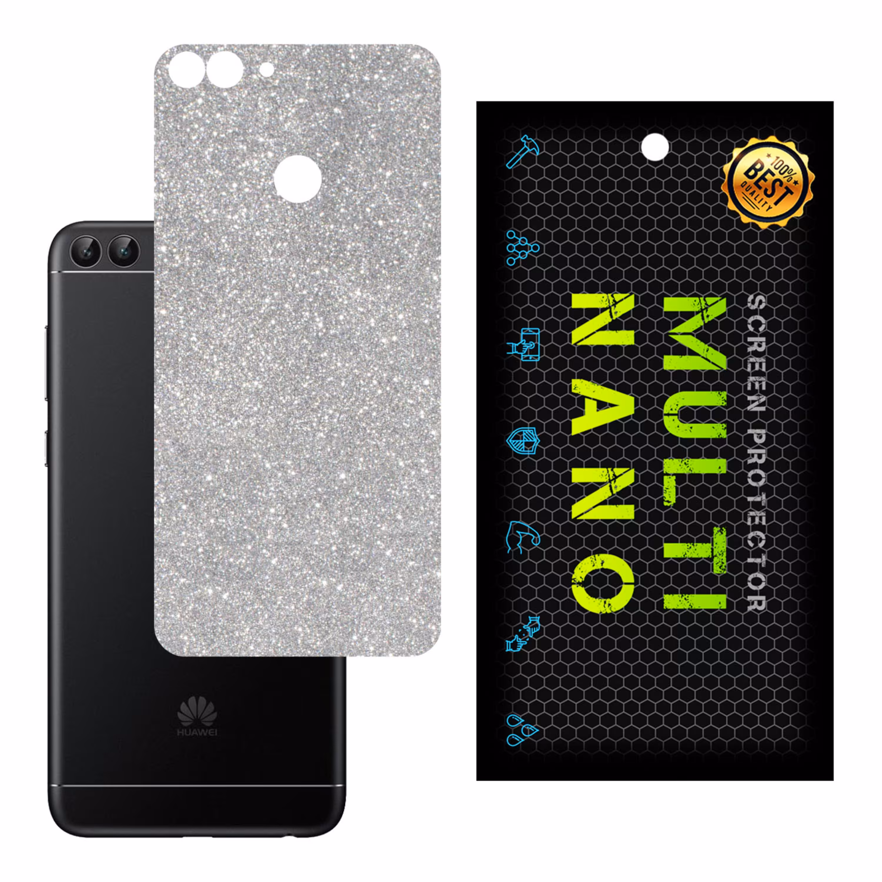 برچسب پوششی MultiNano مدل X-G1F-Silver برای پشت موبایل هوآوی P Smart