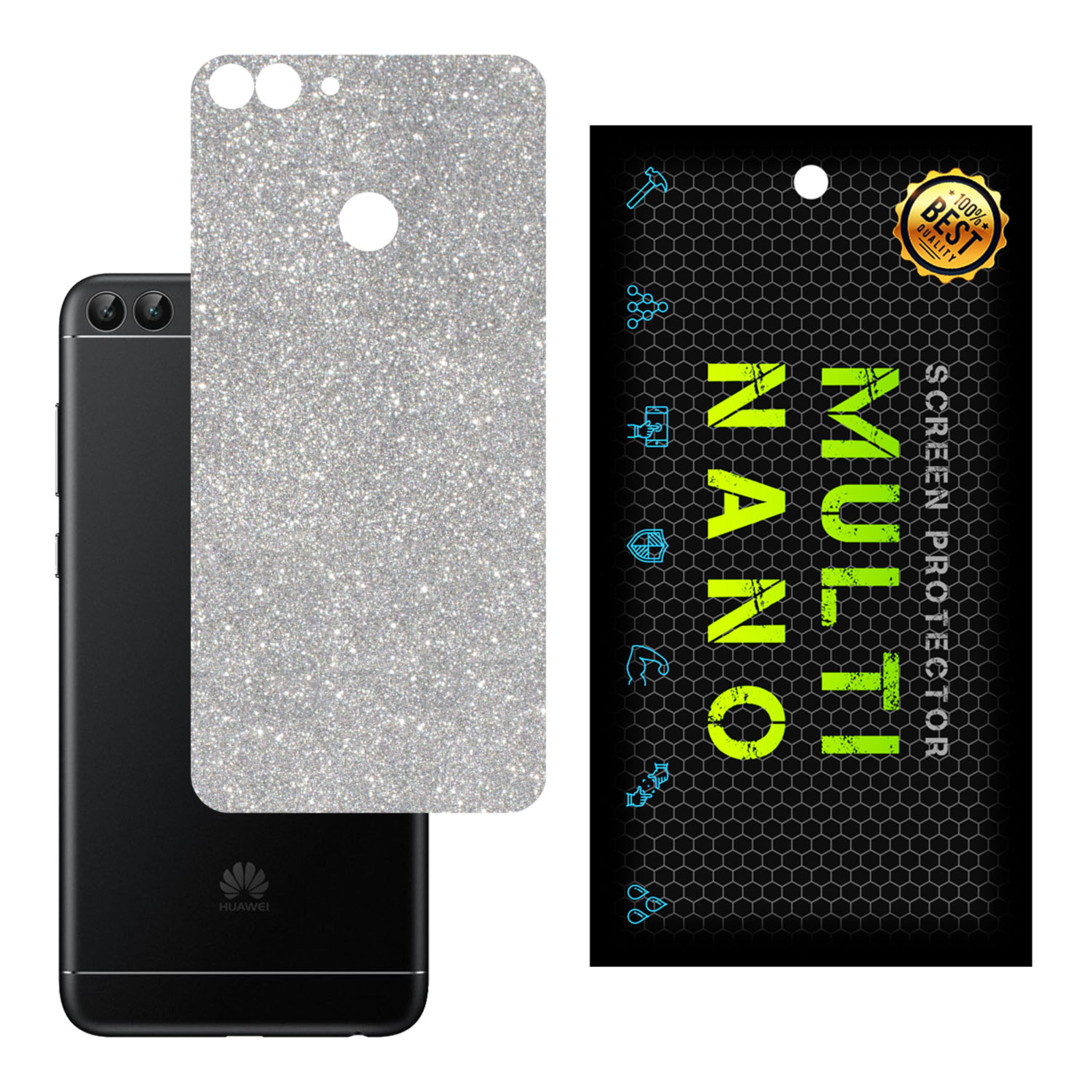 برچسب پوششی MultiNano مدل X-G1F-Silver برای پشت موبایل هوآوی P Smart