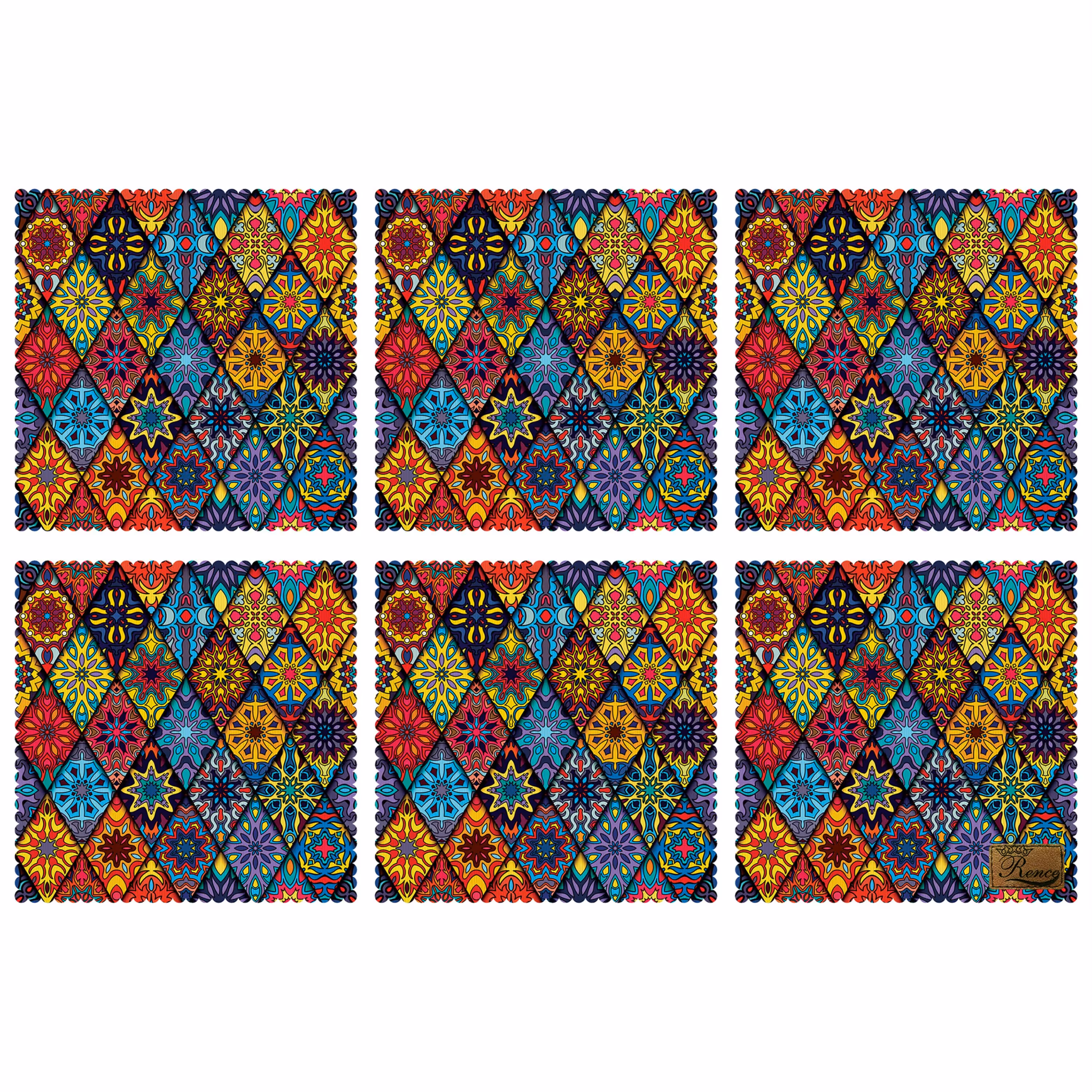 زیر بشقابی مربعی پارچه مخمل سایز 30 در 30 مدل U1-79 شرکت رنس