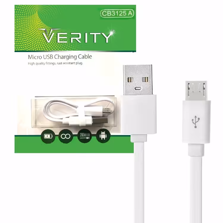 کابل دیتا و شارژ اندروید 20 سانتی متری VERITY مدل CB3125A