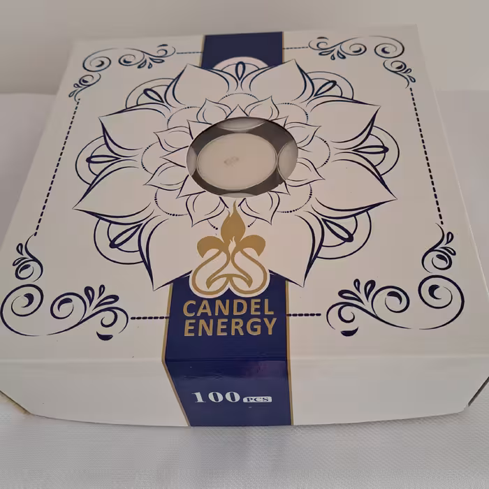  شمع وارمر سفید سطحی صاف بدون فرورفتگی مرکز بودن فیتیله شعله‌ی خوب