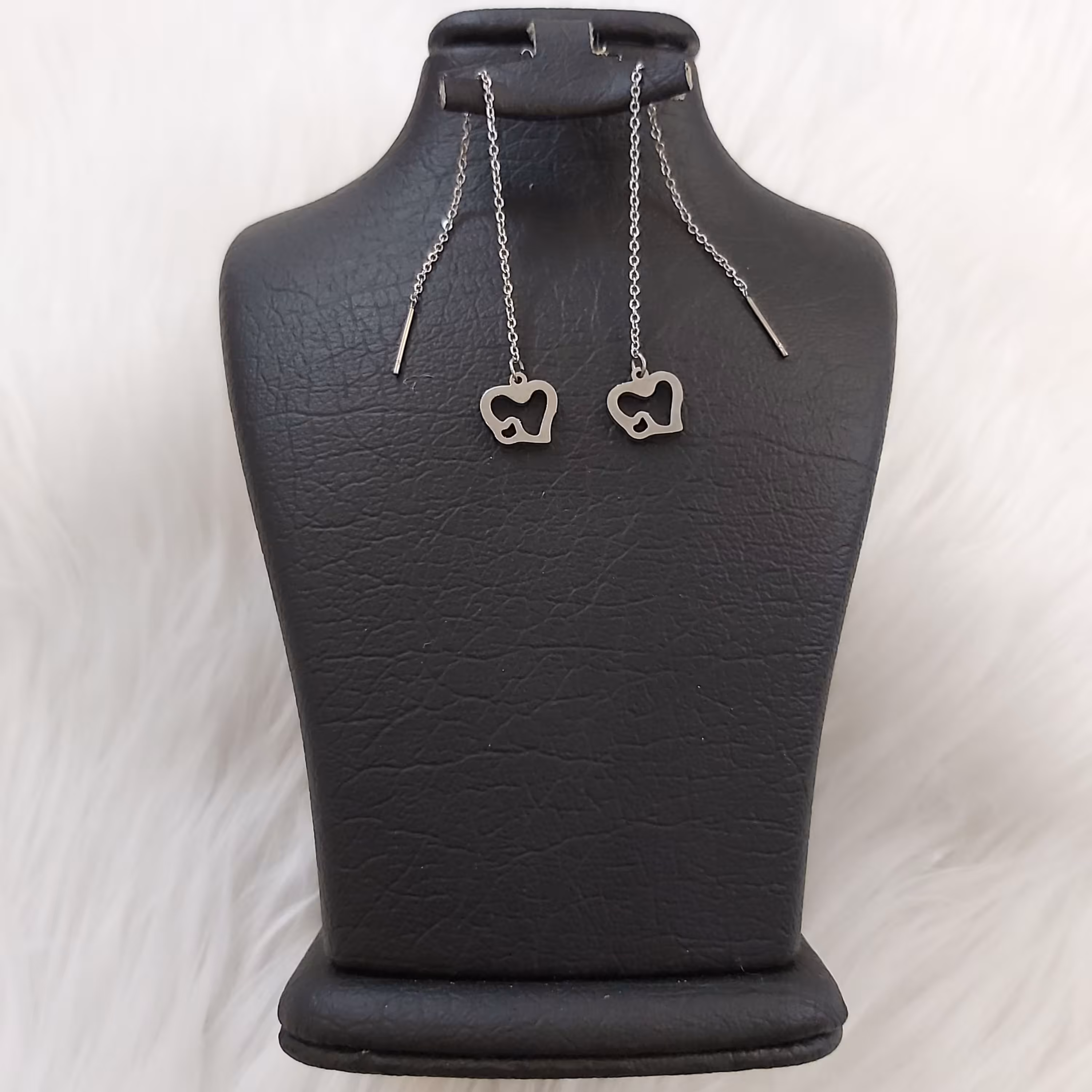 گوشواره استیل مدل بخیه طرح قلب کد heart112