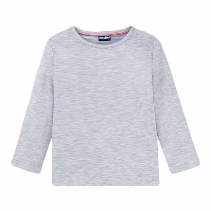 بلوز موهر نازک توکرکی شیک و نرم 6 تا 12ماه لوپیلو طوسی کمرنگ کنار یقه دکمه دار