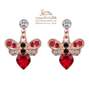 گوشواره پروانه کریستالی قرمز EAR478R0