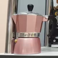 موکاپات دو کاپ قهوه جوش روگازی رنگ صورتی