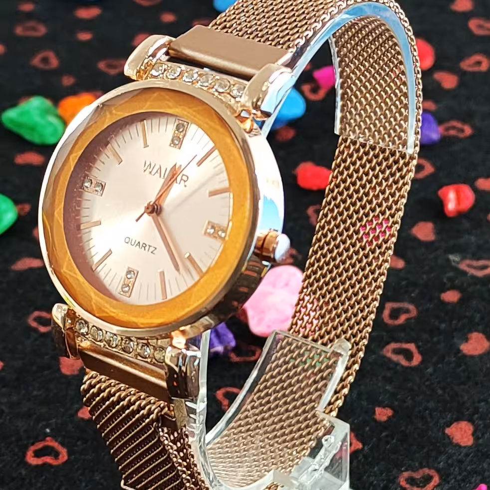 ساعت زنانه والارwalar بندحصیریمگنتی نوع نمایش آنالوگ