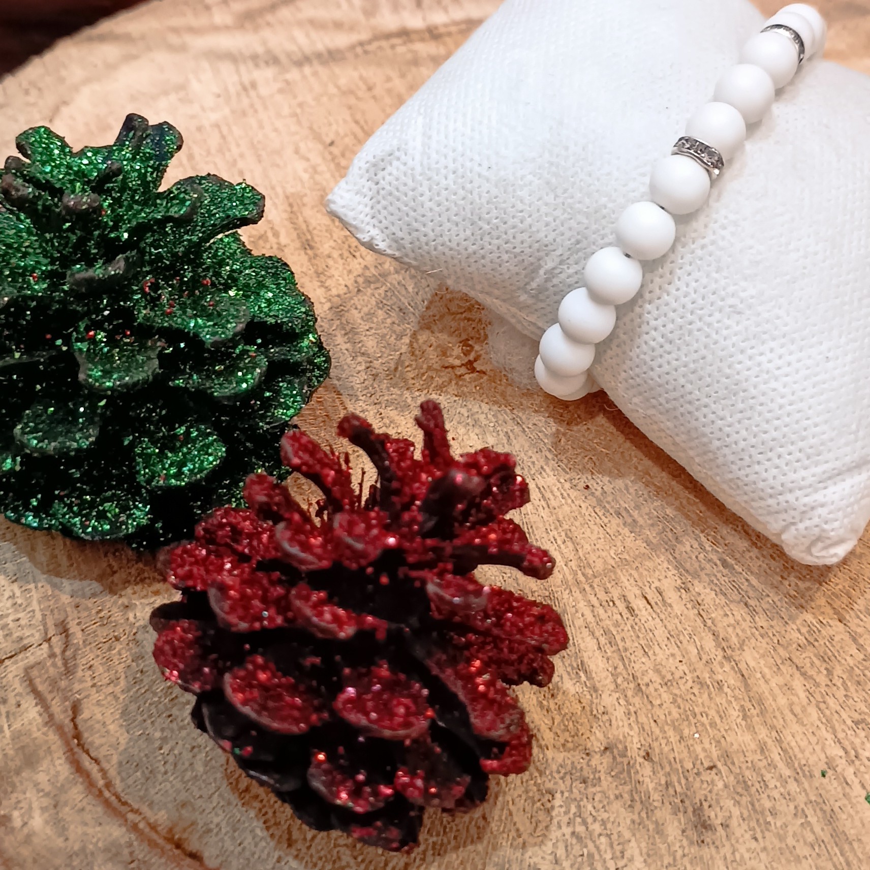 دست بند سنگ اونیکس سفید 